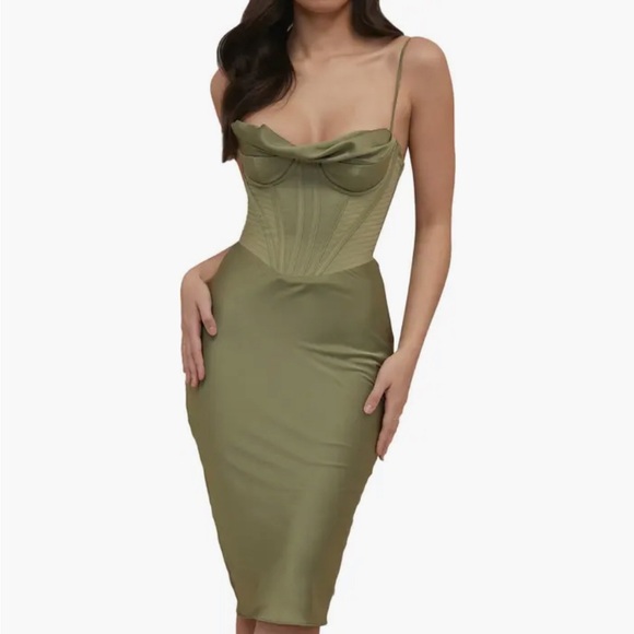 House of CB Dresses & Skirts - Myrna Satin Corset Dress House of CB NEW WITH TAGS
